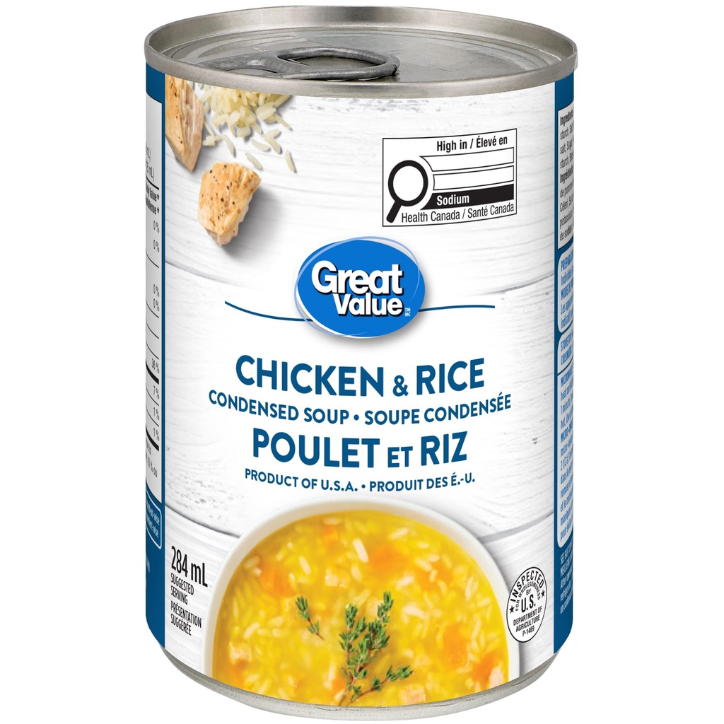 Soupe condensée Poulet et riz Great Value