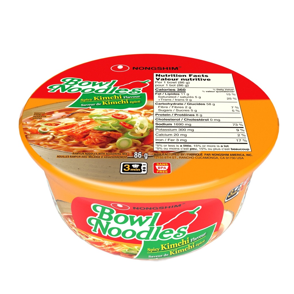NONGSHIM CANADA INC. Nongshim Kimchi Bol Nouilles Soup