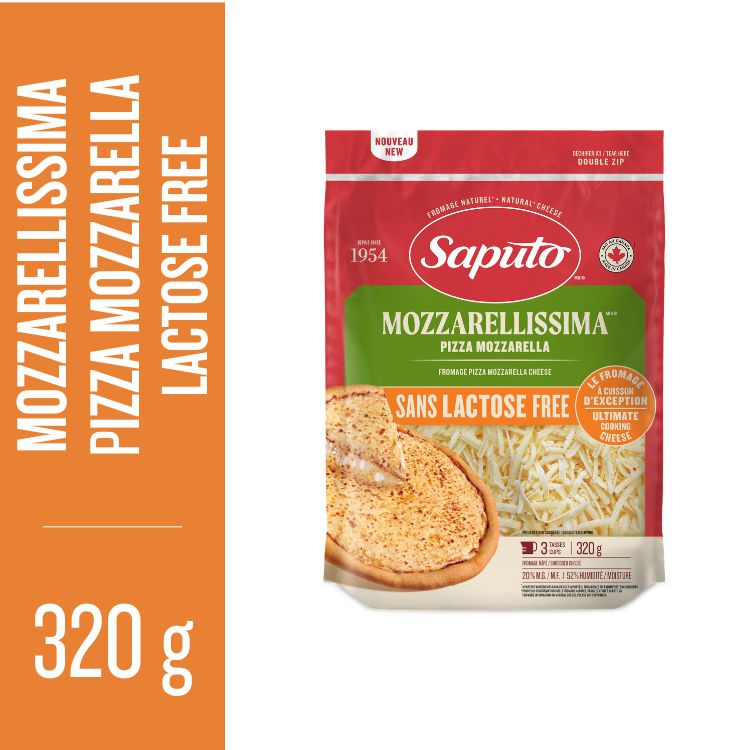 Saputo Fromage Mozzarellissima pizza mozzarella sans lactose râpé