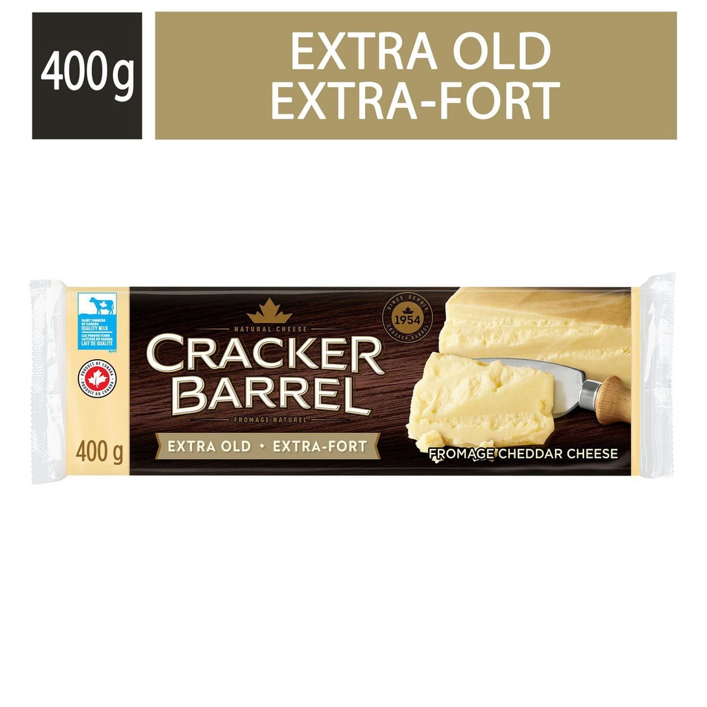 Cracker Barrel Cheese Cracker Barrel Fromage Cheddar Extra Fort, Blanc, 400g
