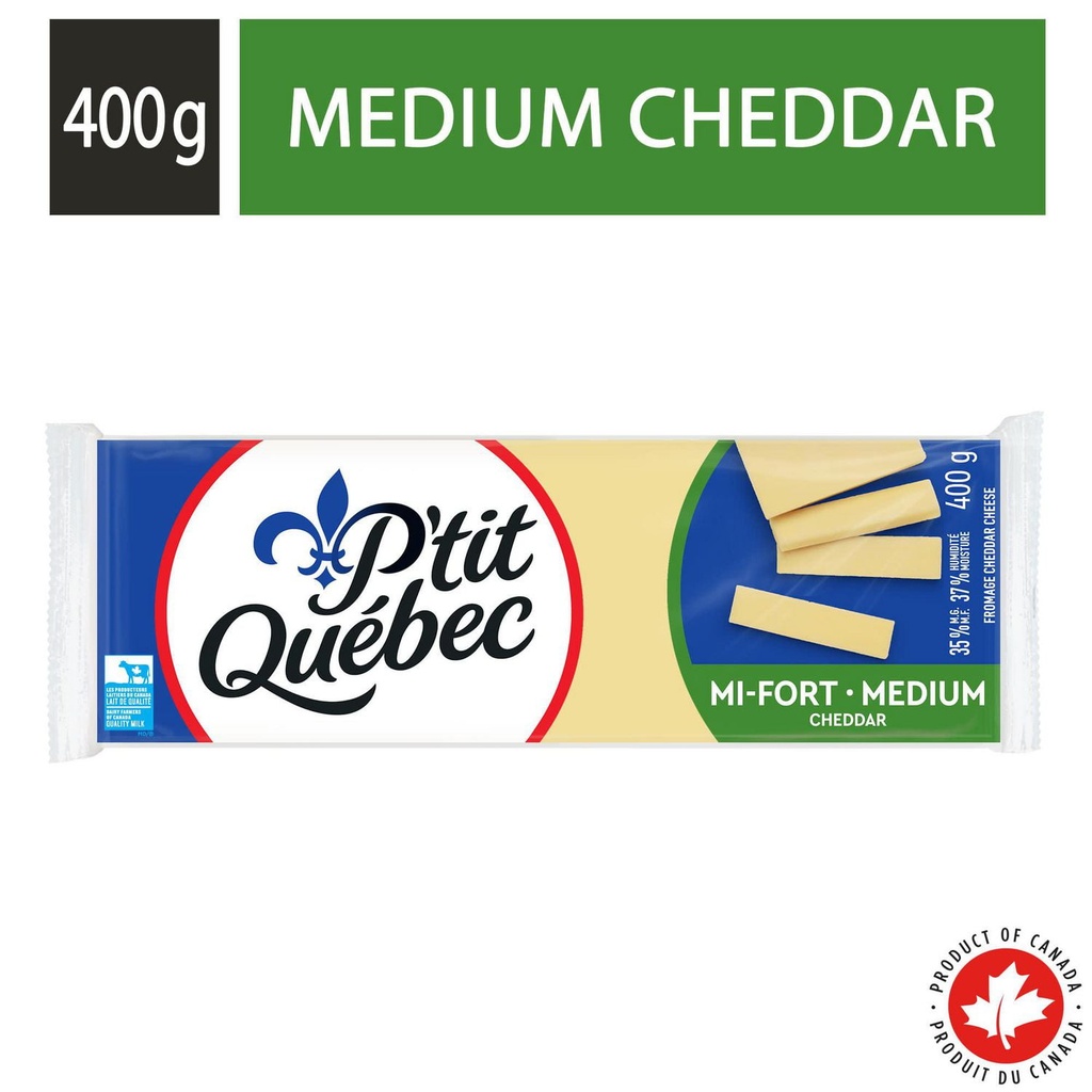P'Tit Quebec P'tit Québec Fromage Cheddar Blanc Mi-Fort