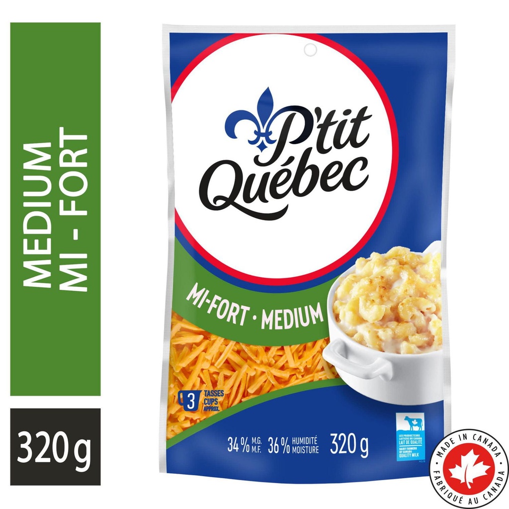 P'Tit Quebec P’tit Québec Fromage râpé Cheddar mi-fort