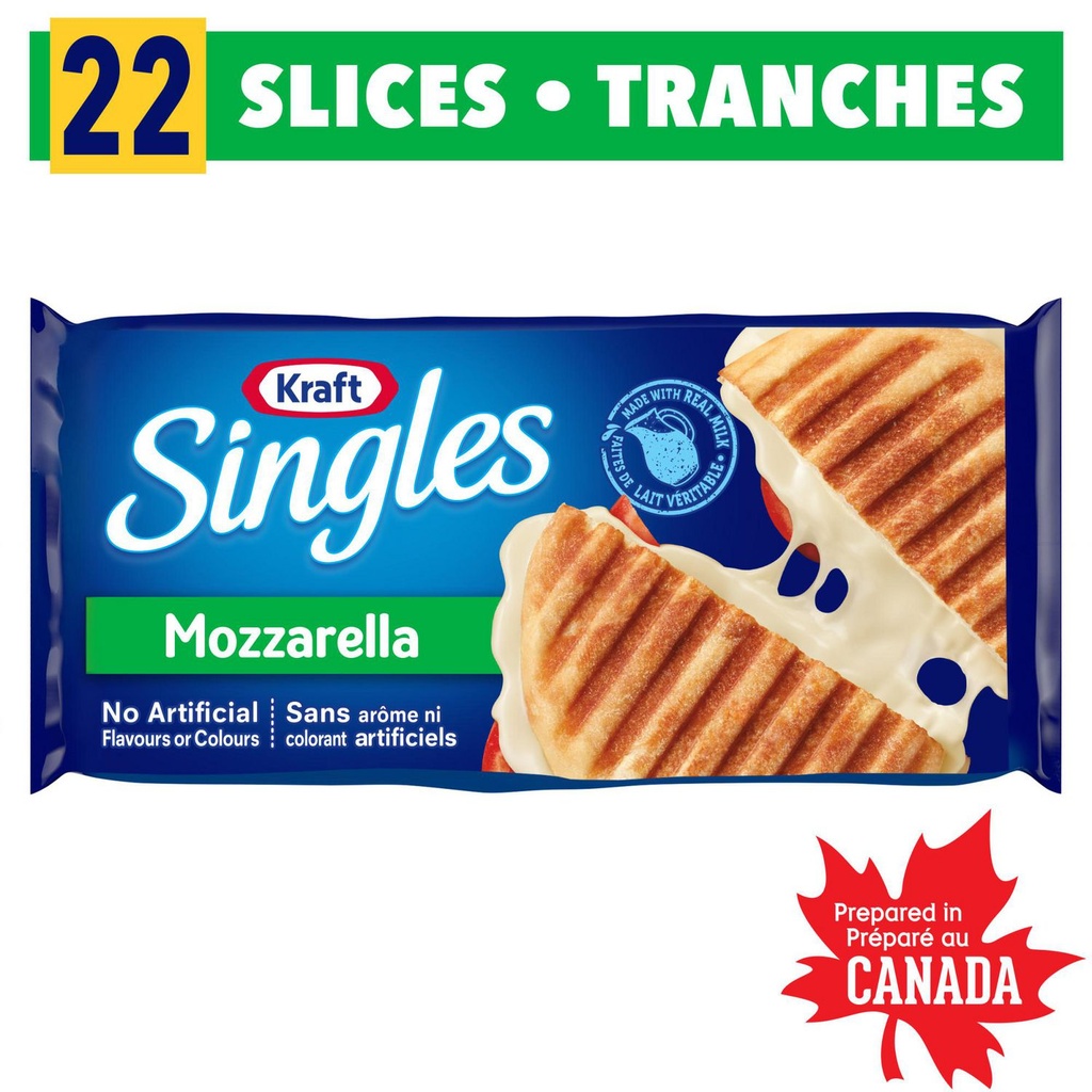 Kraft Singles Tranches De Fromage Fondu Mozzarella Singles, 410 G, 22 Tranches