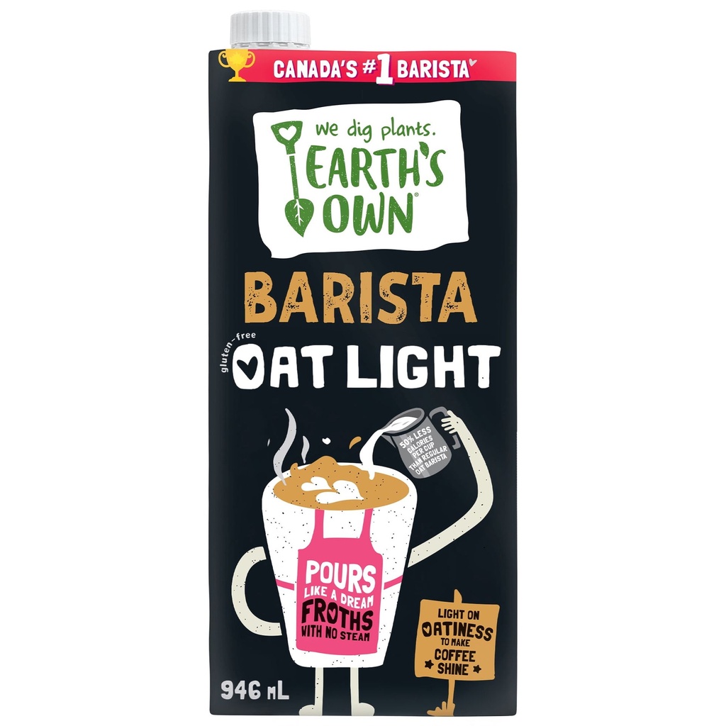 Earth's Own Boisson à l’avoine légère Barista, 946 mL