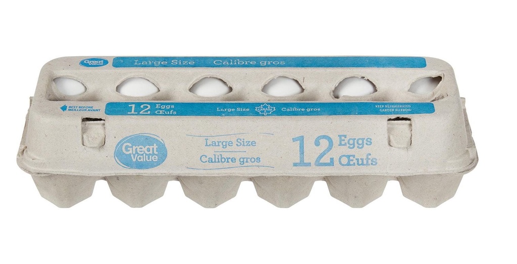 Great Value Calibre Gros 12 Œufs