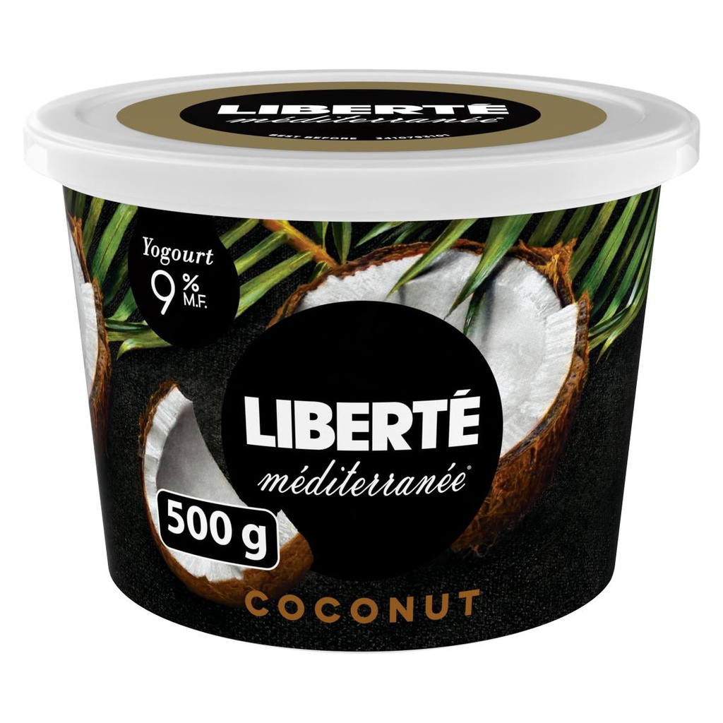 Yogourt Liberté Méditerranée 9 %, noix de coco, 500g