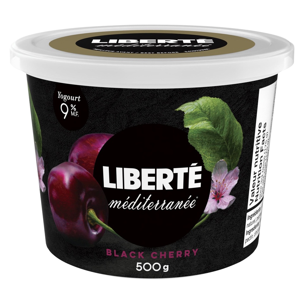 Yogourt Liberté Méditerranée 9 %, cerise noire, 500g