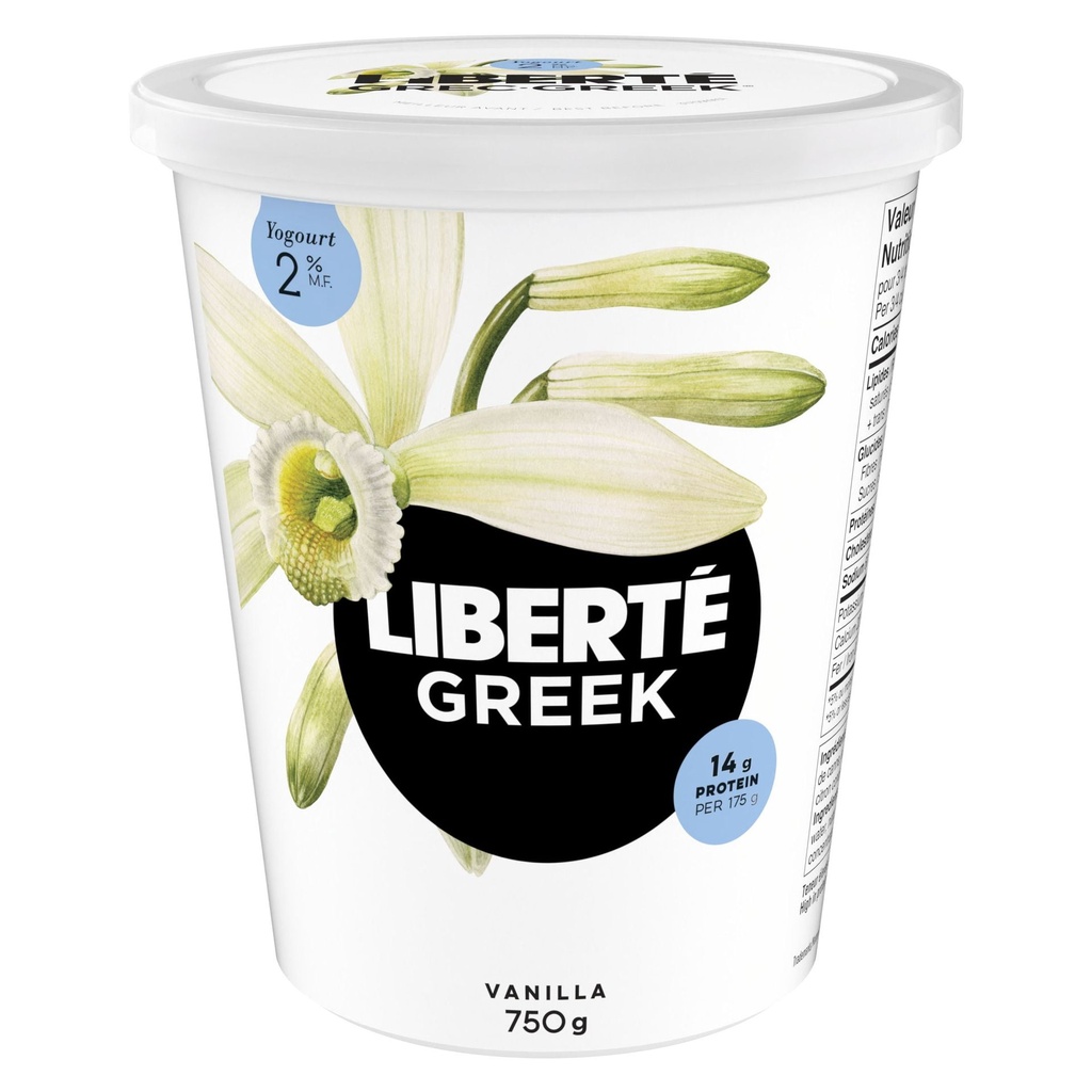Liberté Grec Yogourt 2%, Vanille, 750g