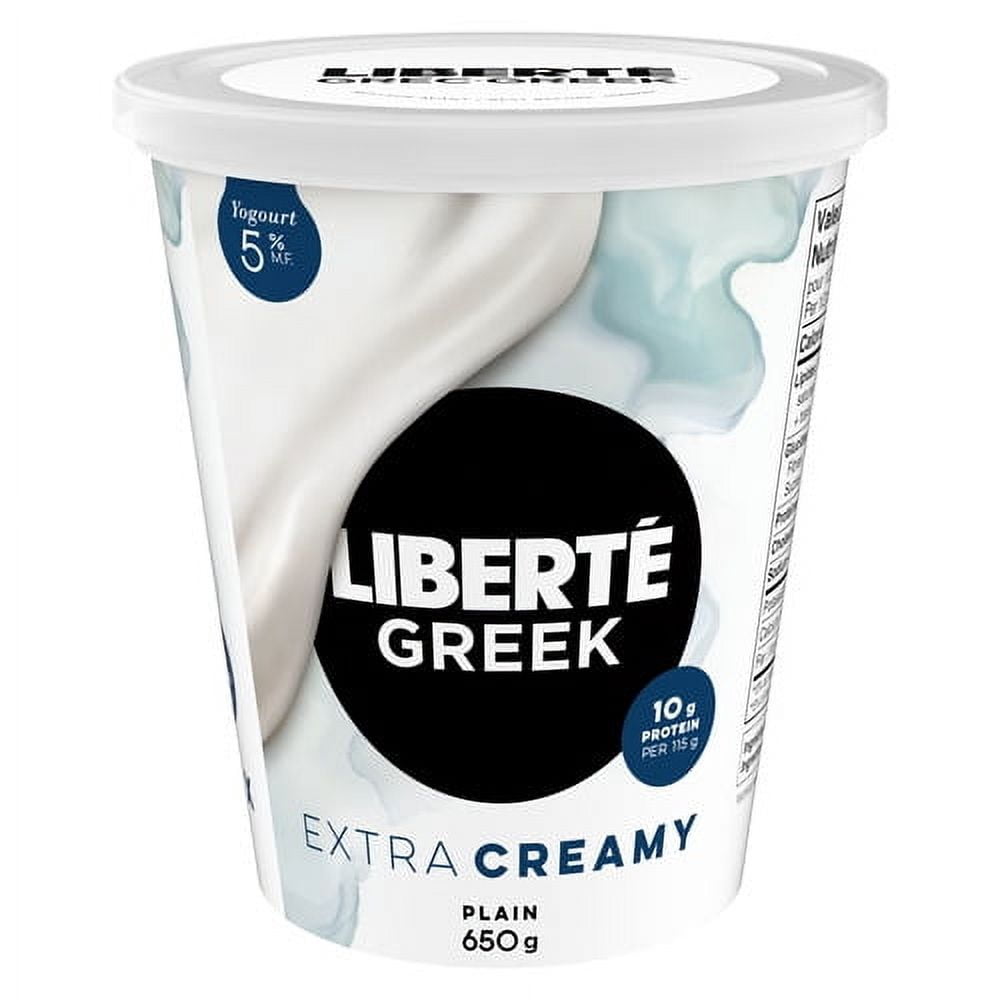 Liberté Grec Yogourt 5 % Extra crémeux, Nature, Teneur élevée en protéines, 650g