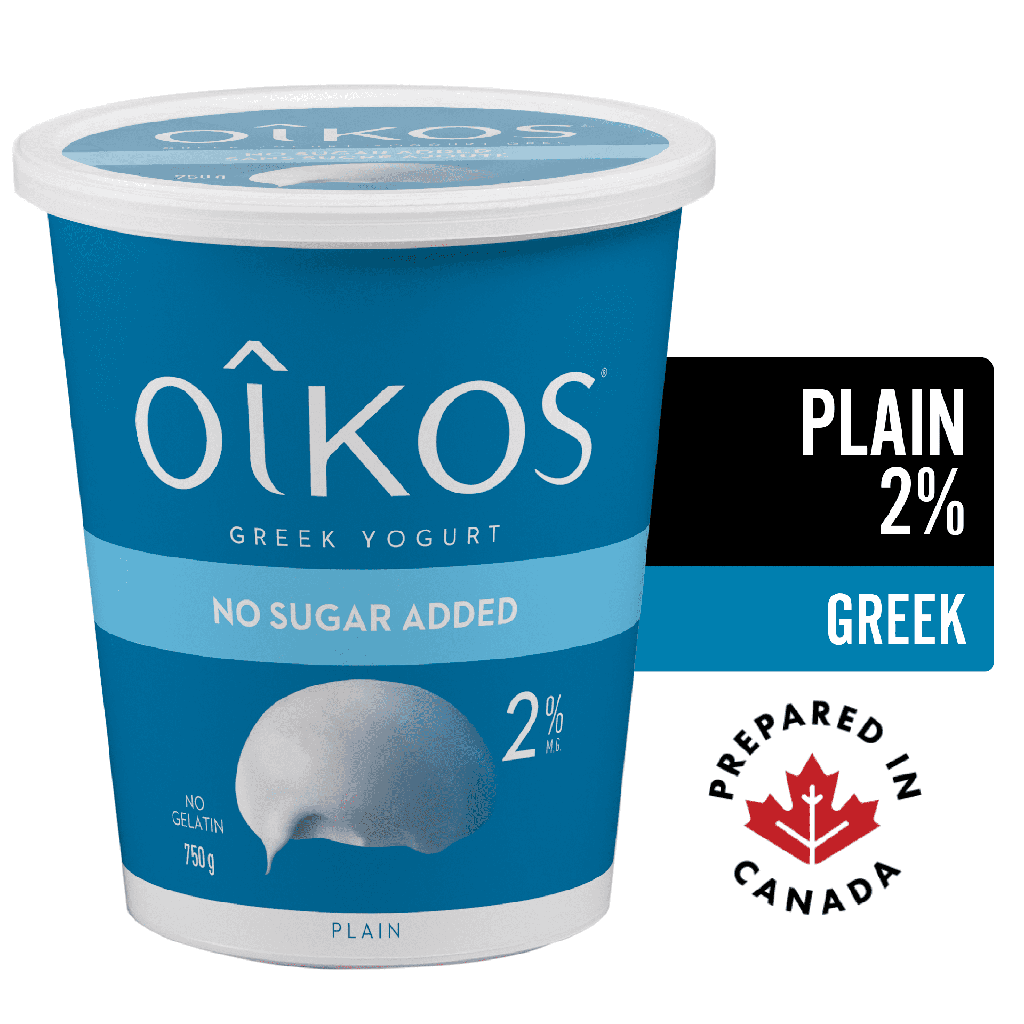 Oikos Yogourt Grec sans gras, Nature, 2% M.G., sans sucre ajouté