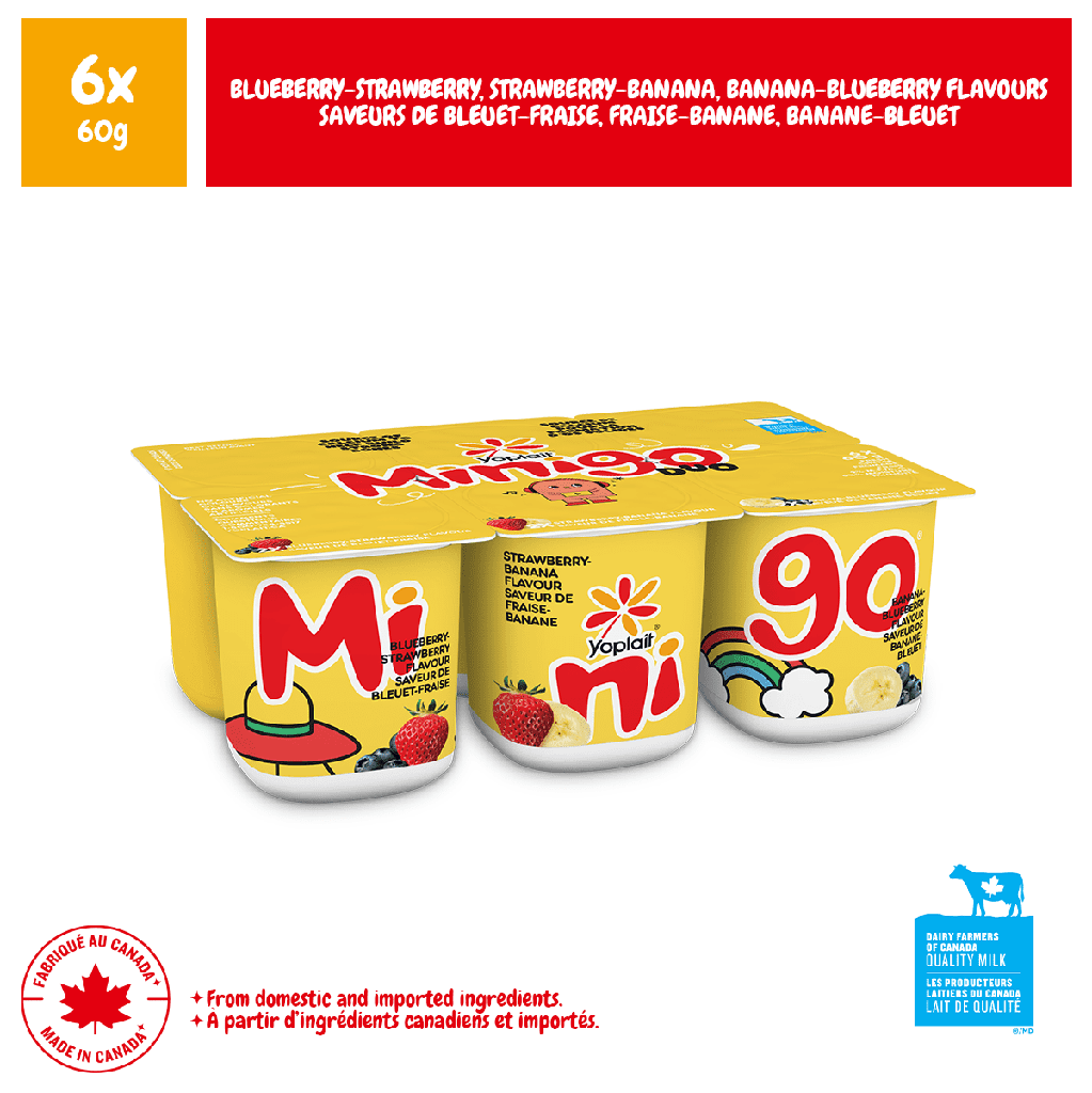 Minigo by Yoplait Yoplait 2 % Minigo Duo, Assortiment, Collation pour Enfants, 6x60g