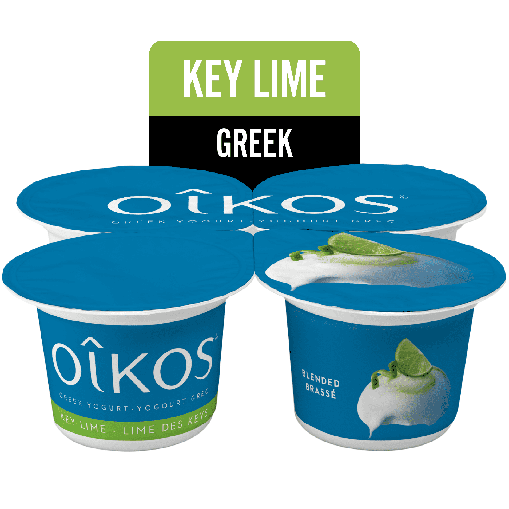 Oikos Yogourt Grec, Lime des Keys, Brassé, 2 % M.g, 4x100g