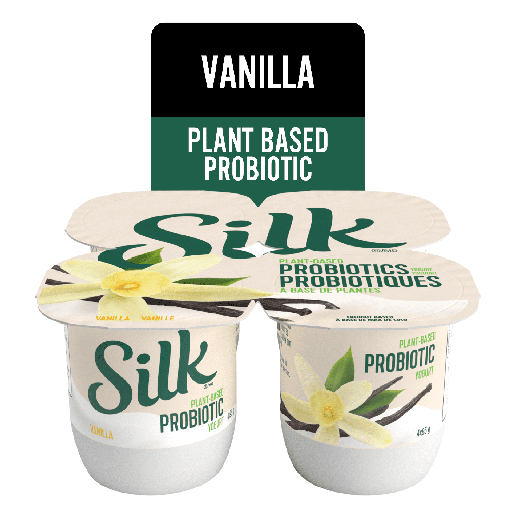 Silk Yogourt Probiotique à la Noix de Coco, Vanille, Sans Produits Laitiers, 4x95g