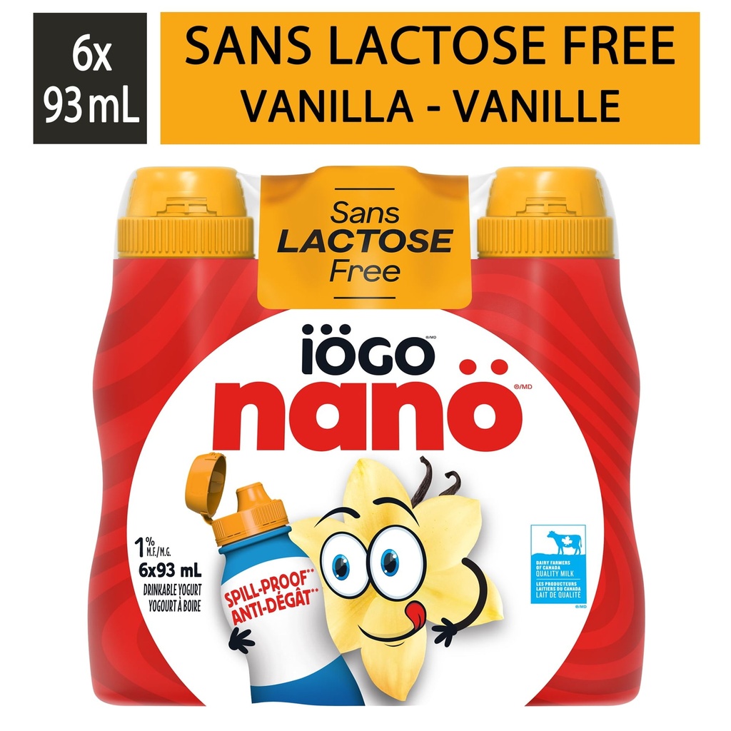 iÖGO nanö iOGO Nano Vanille Sans Lactose, 6x93ml