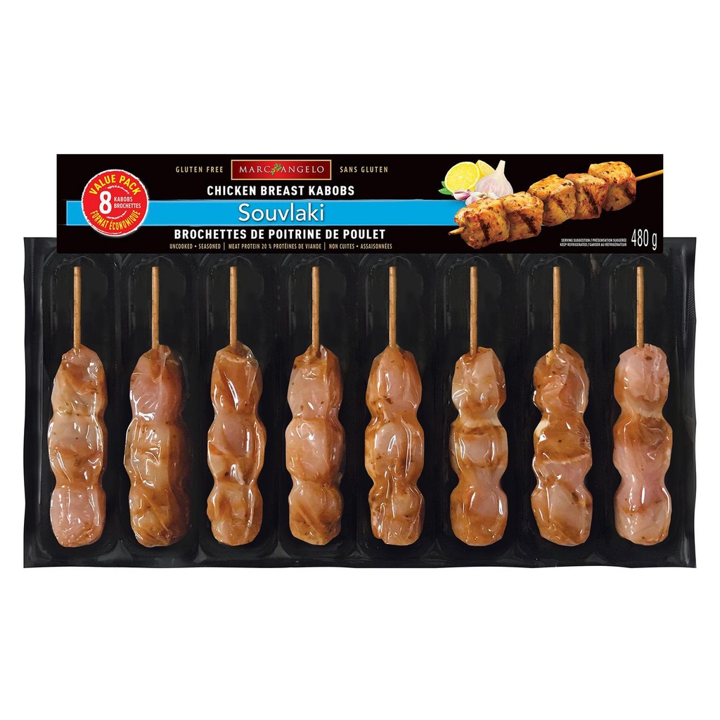 Marcangelo Brochettes de poitrine de poulet paq. de 8, 480 g