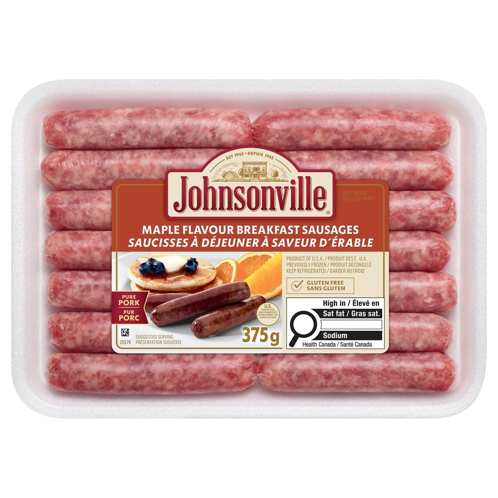Saucisse à déjeuner à la saveur du sirop d'érable Johnsonville 375g