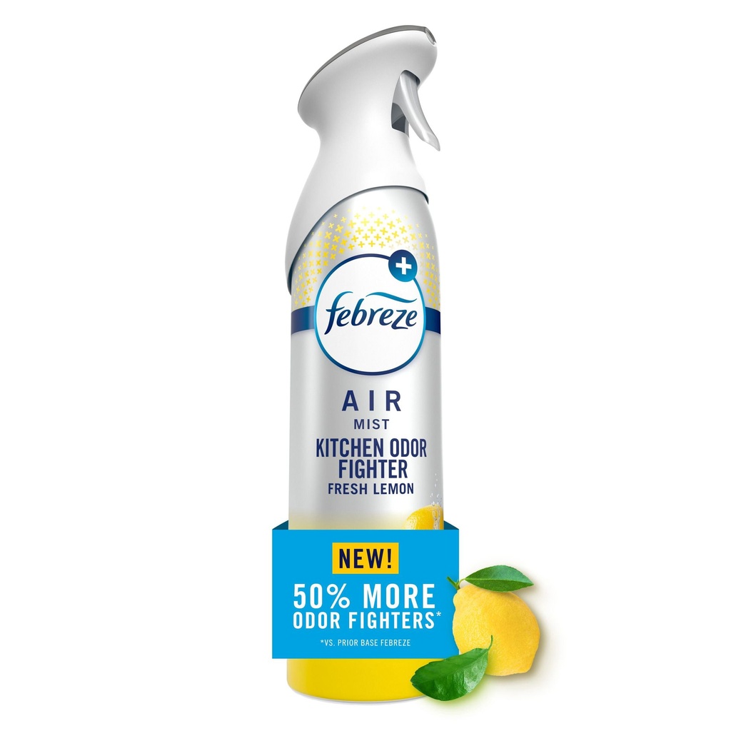 Assainisseur d’air en vaporisateur Febreze Air, éliminateur d’odeurs dans les pièces de la maison, éliminateur d’odeurs de cuisine, 230 g, 1 u