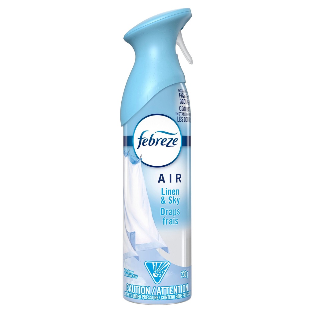Assainisseur d’air en vaporisateur Febreze Air, éliminateur d’odeurs dans les pièces de la maison, Draps frais, 2 unités