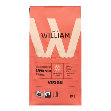 CAFE WILLIAM Café espresso moulu biologique de torréfaction mi-corsée
