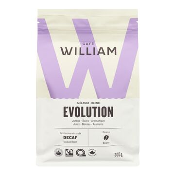 CAFE WILLIAM Café en grains biologique décaféiné de torréfaction mi-corsée