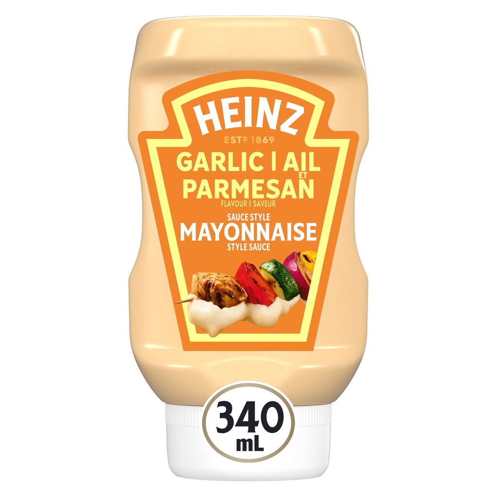 Heinz Sauce Style Mayonnaise À La Saveur D'Ail Et De Parmesan, Bouteille