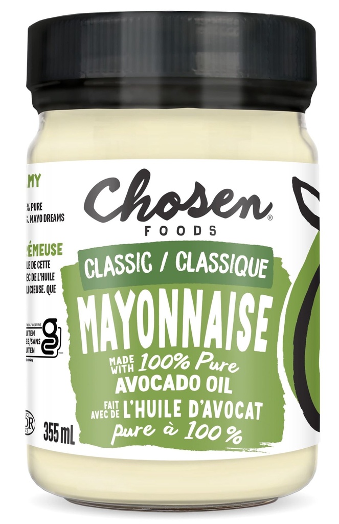 Chosen Foods Mayonnaise fait avec de l'huile d'avocat 355ml
