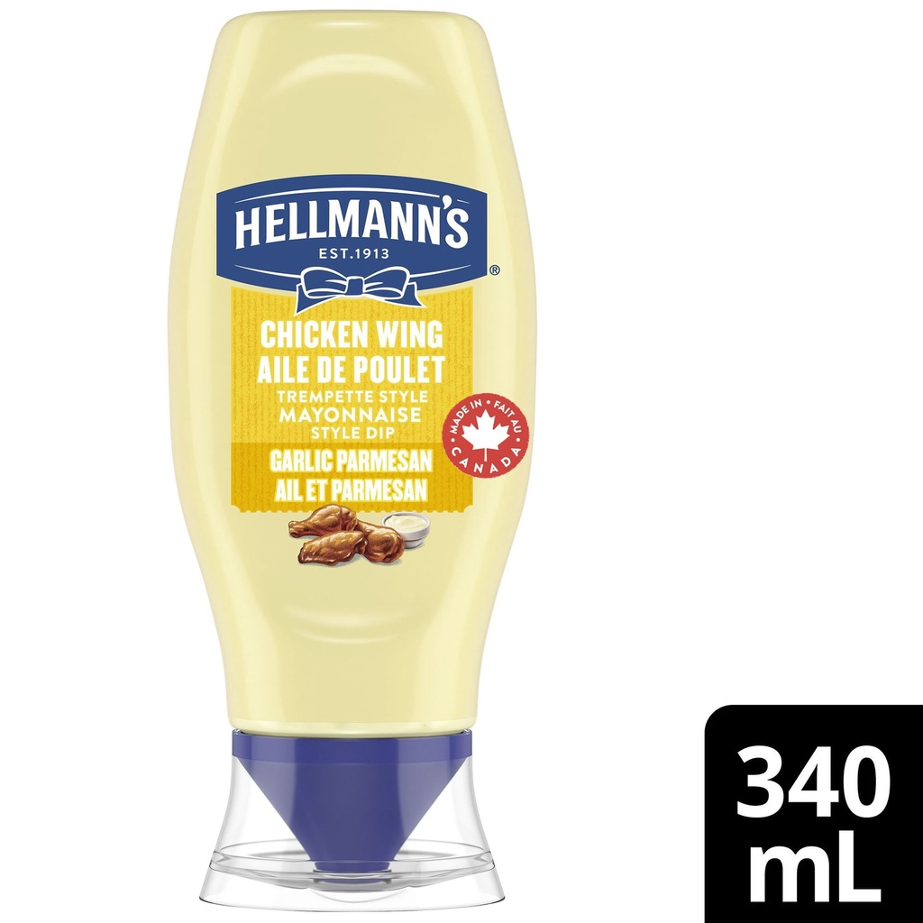 Hellmann's Trempette de Style Mayonnaise Ail et Parmesan pour Ailes de Poulet