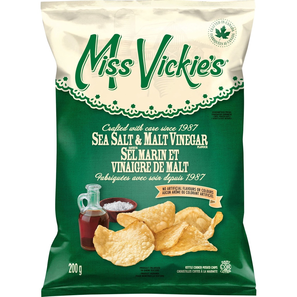 Miss Vickie's Croustilles cuites à la marmite Miss Vickie’s Saveur Sel marin et vinaigre de malt