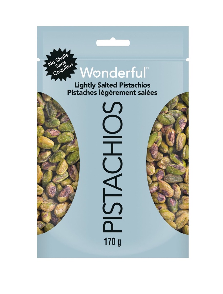 Wonderful Pistaches Sans Coquilles Pistaches légèrement salées, Sachet de 170 g