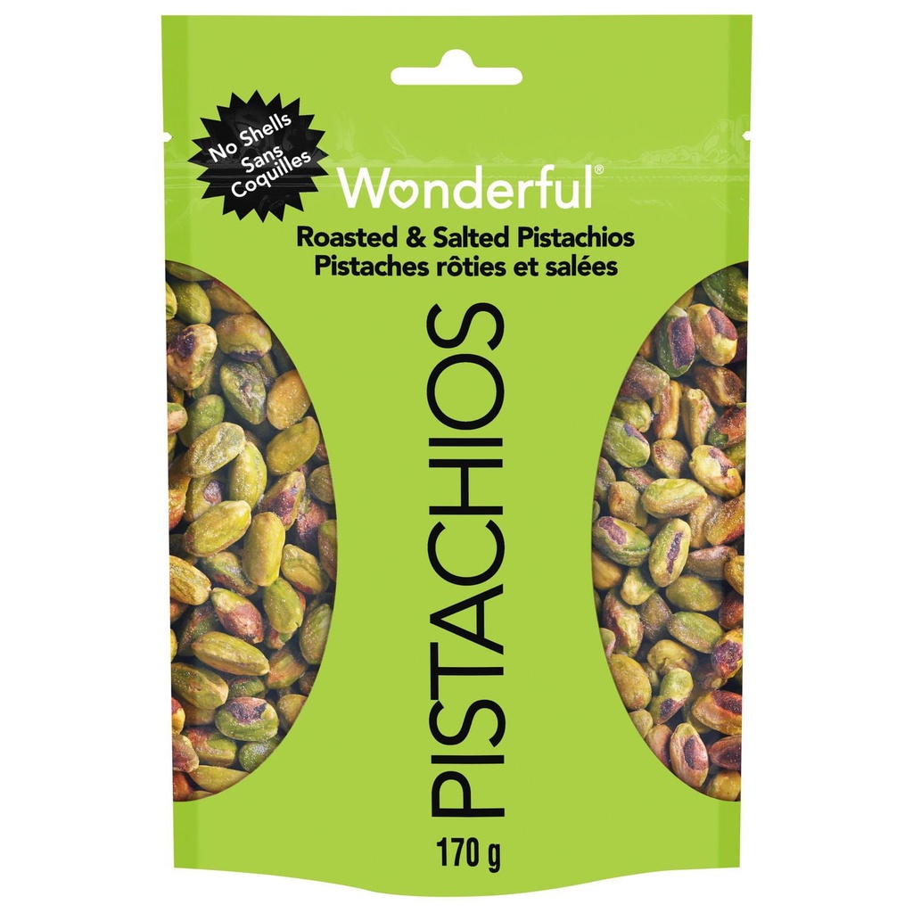 Wonderful Pistaches Sans Coquilles Pistaches Rôties & Salées, Sachet de 170 g