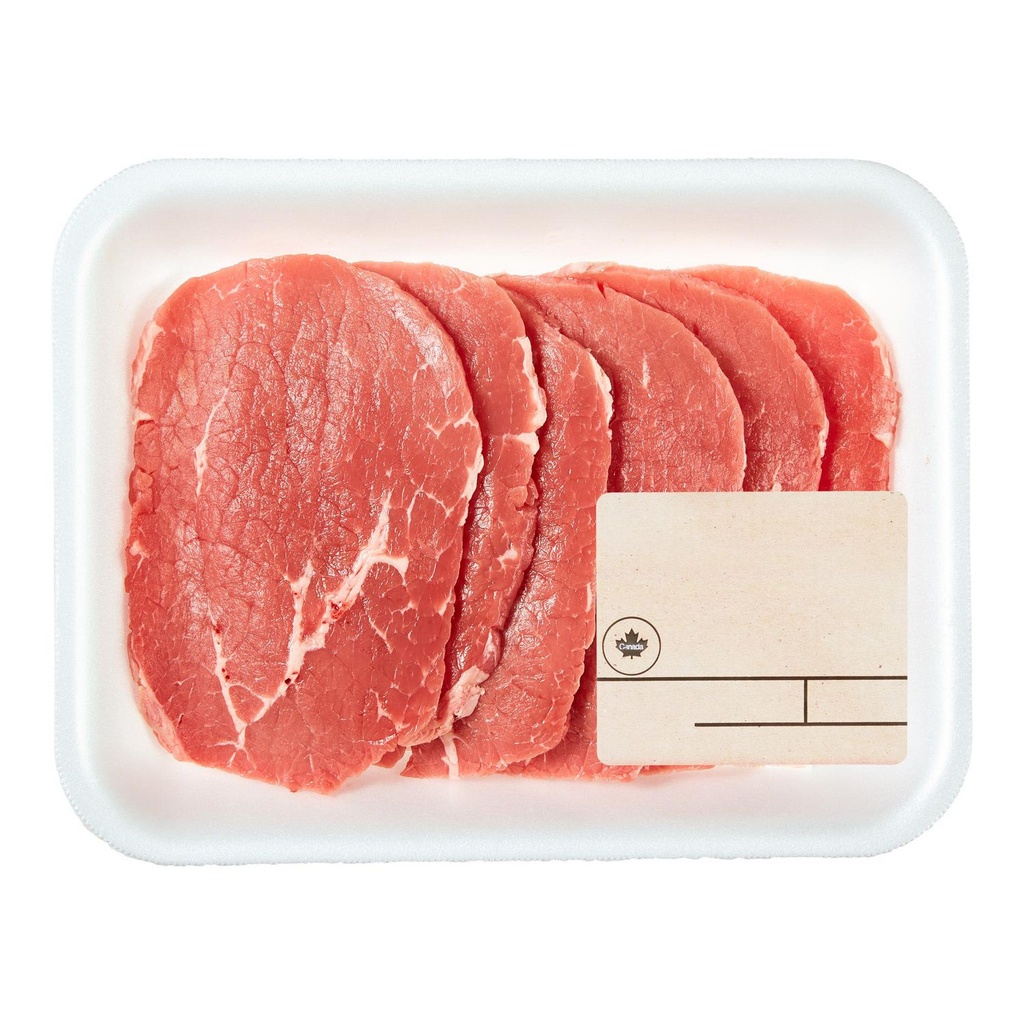 Biftecks de noix de ronde à cuisson rapide, provenant de bœuf de catégorie Canada AA (0.25-0.58kg), 5 à 7 morceaux (0.25-0.58kg), 0.25 - 0.58 KG