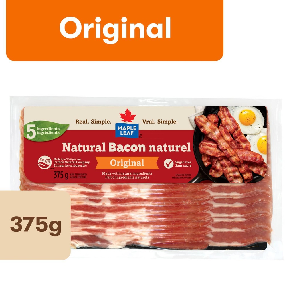 Bacon naturel original Maple Leaf 375 g