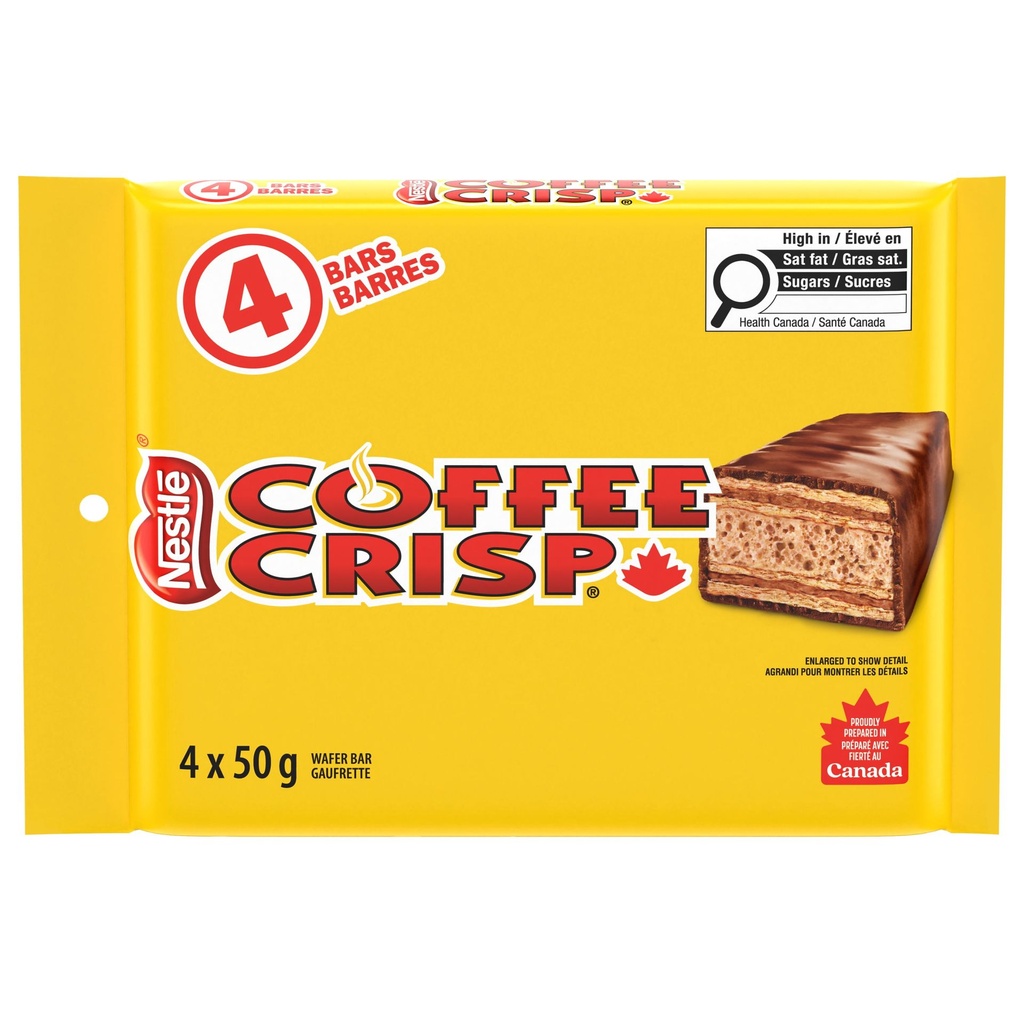 Nestle COFFEE CRISP Gaufrettes croustillantes avec crème au café et mince enrobage chocolaté