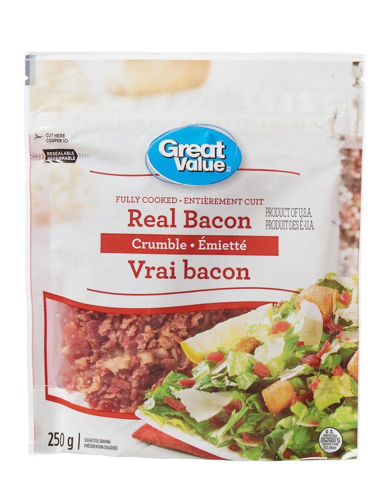 Vrai bacon émietté de Great Value