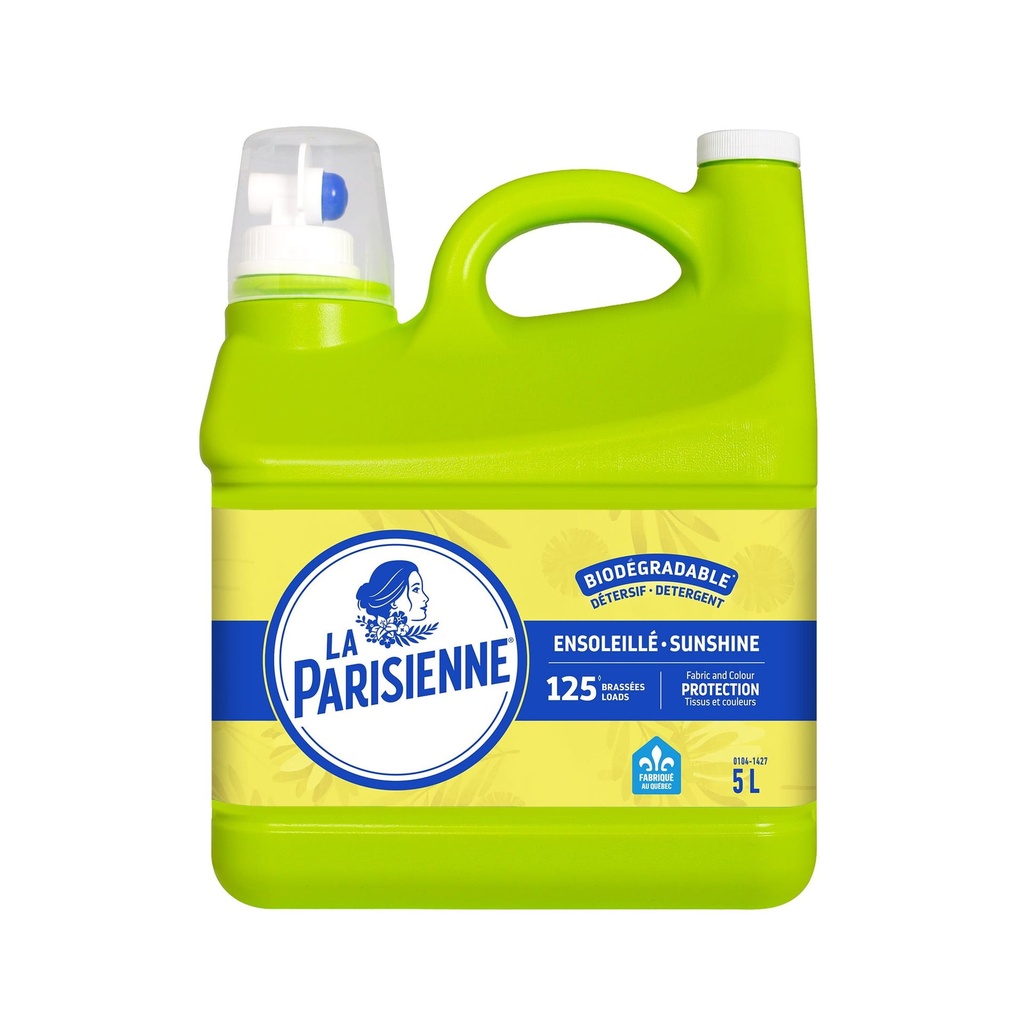 La Parisienne Détergent à Lessive Liquide Ensoleillé, 5 Litres, 125 Brassées