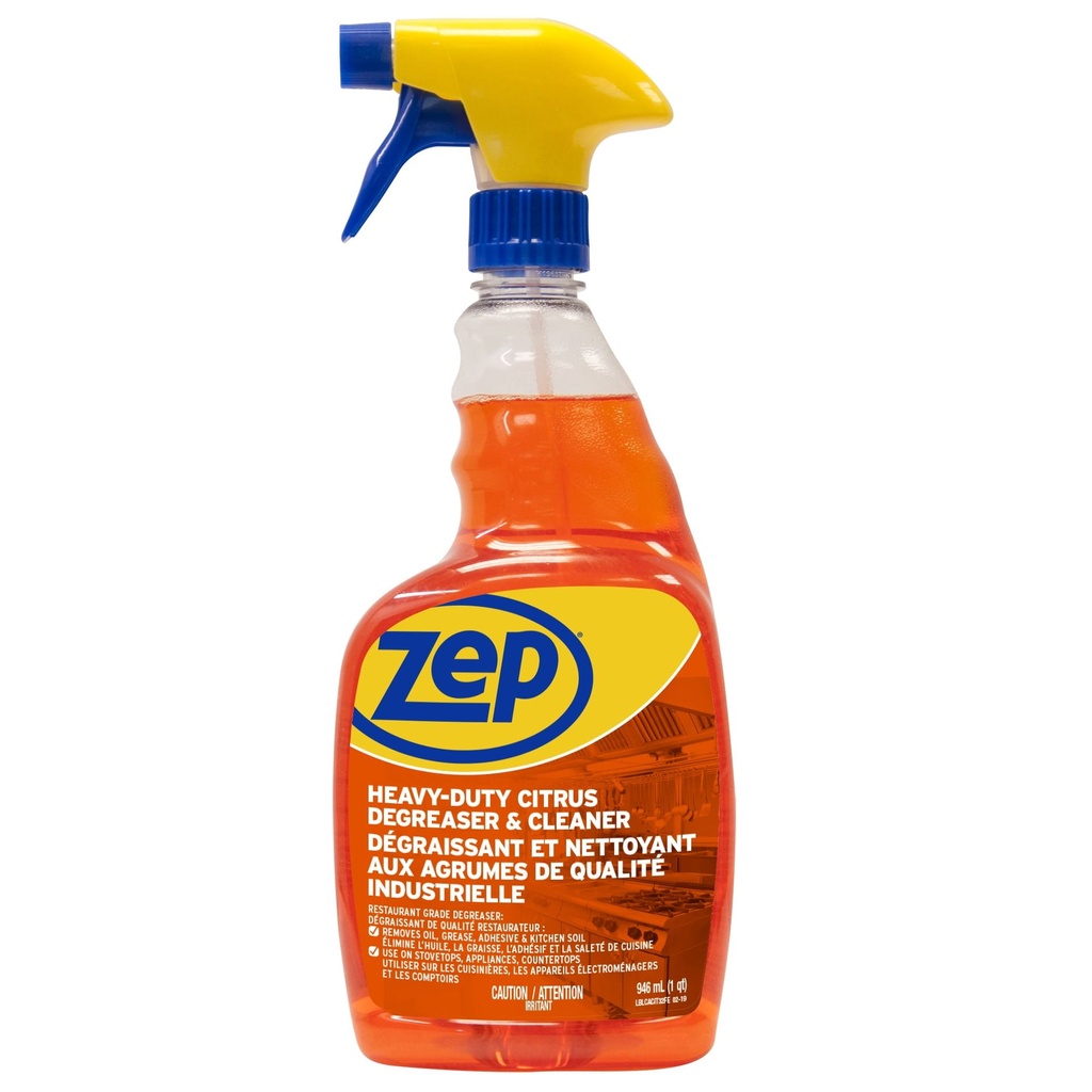 Dégraissant et nettoyant aux agrumes Zep, usage intensif, 710 ml, qualité restaurant, élimine l'huile, la graisse, les adhésifs et les salissures de cuisine sur les plaques de cuisson et les appareils