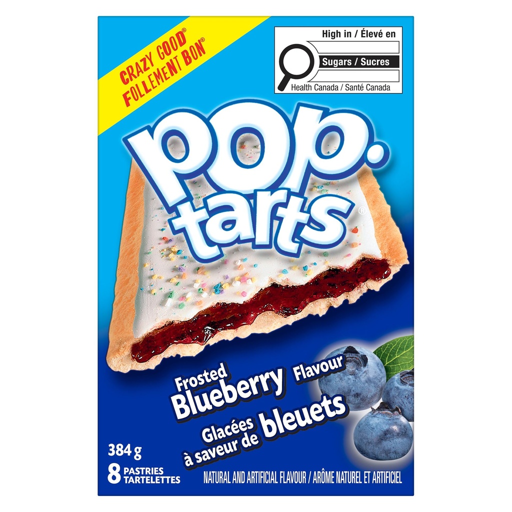 Tartelettes pour grille-pain Kellogg's pop-tarts Glacées aux bleuets, 384&nbsp;g (8&nbsp;tartelettes)