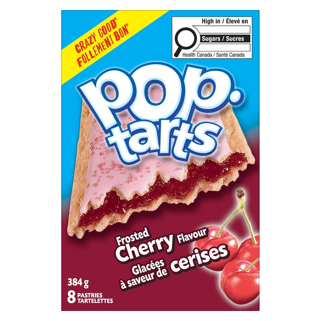 Pop Tarte Tartelettes Pop-Tarts® Glacées à saveur de cerises, 384 g, 8 Tartelettes