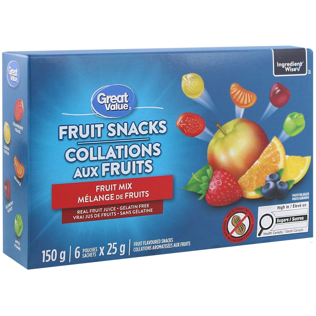 Great Value Mélange de Fruits Collations Aromatisées aux Fruits
