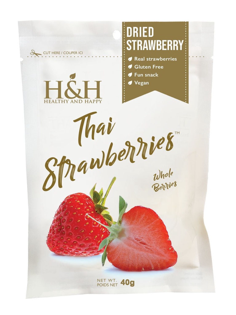 H&H Healthy & Happy Fraises Thaïlandaises 40g – H&H Santé & Bonheur