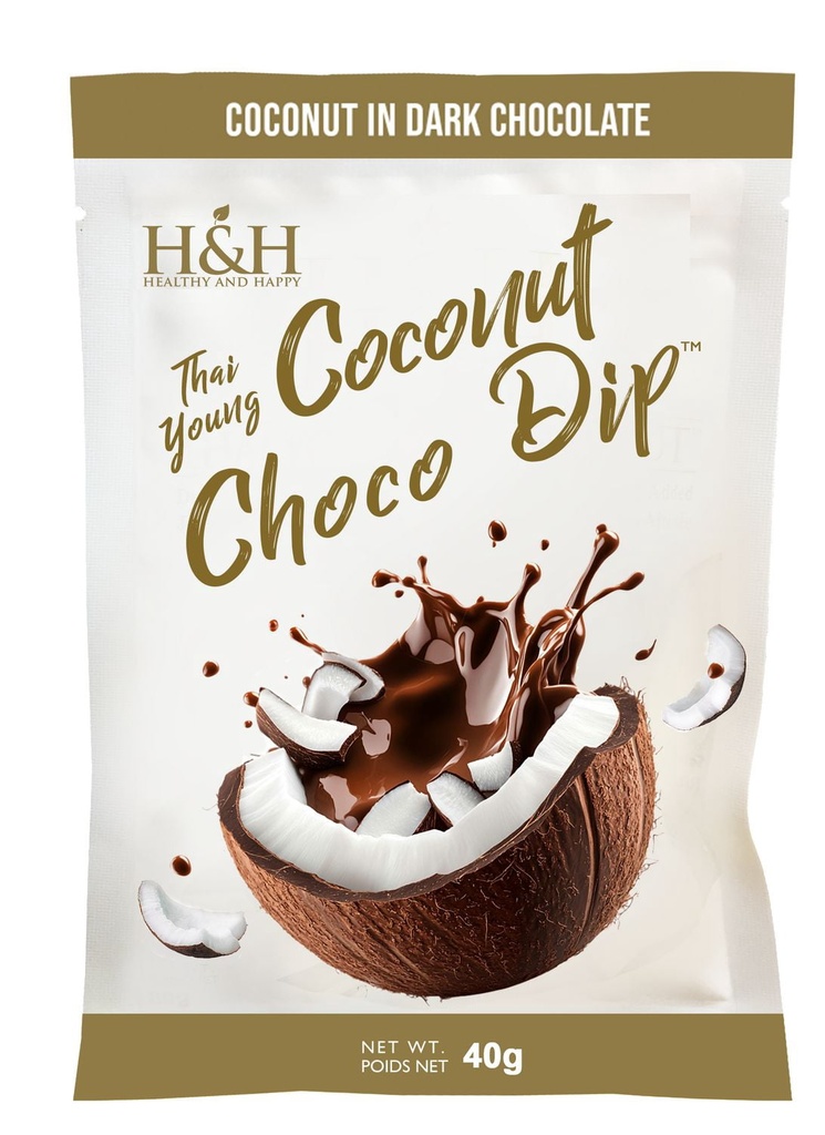 H&H Healthy & Happy 40g Noix de Coco Trempée dans le Chocolat – H&H Santé & Bonheur