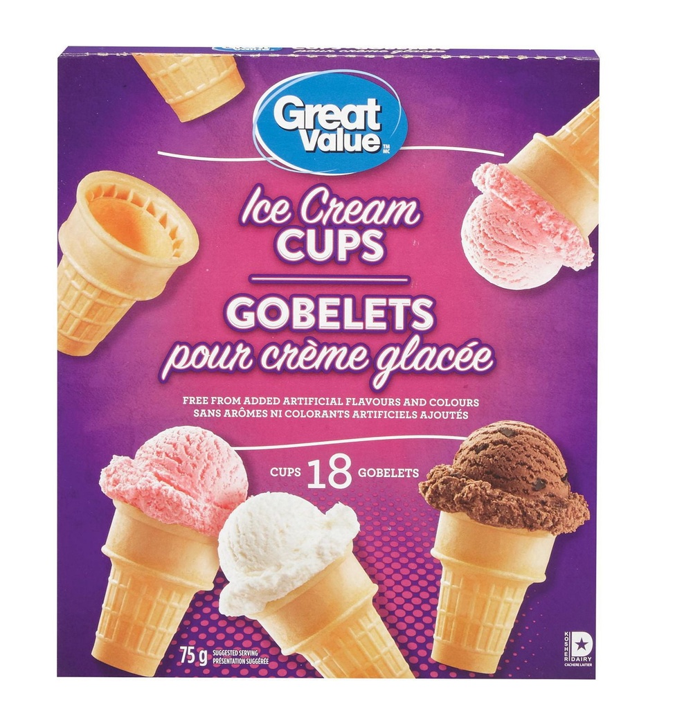 Cornets à crème glacée de Great Value