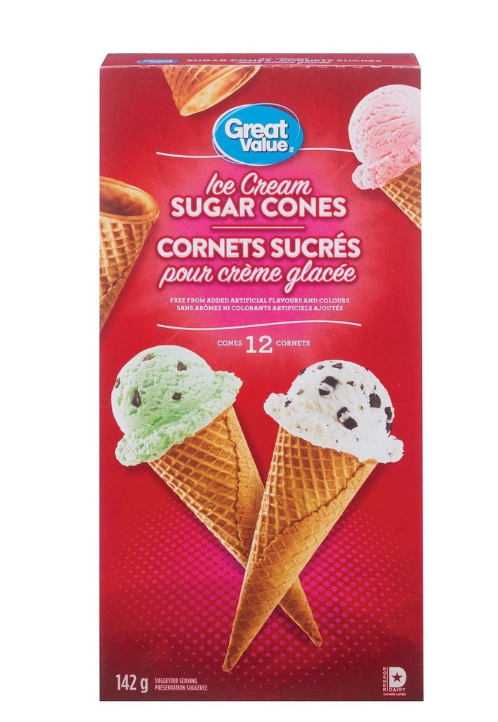 Cornets à crème glacée sucrés de Great Value