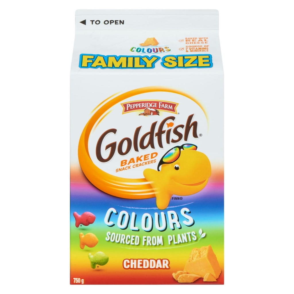 Goldfish® Couleurs Craquelins au Fromage Cheddar Format Familial Carton 750 g