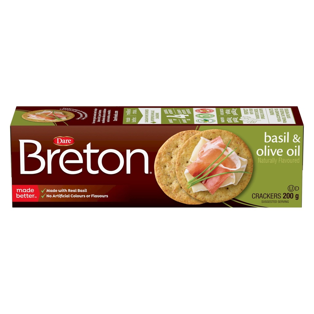 Craquelins Breton Basilic et huile d’olive, 200g