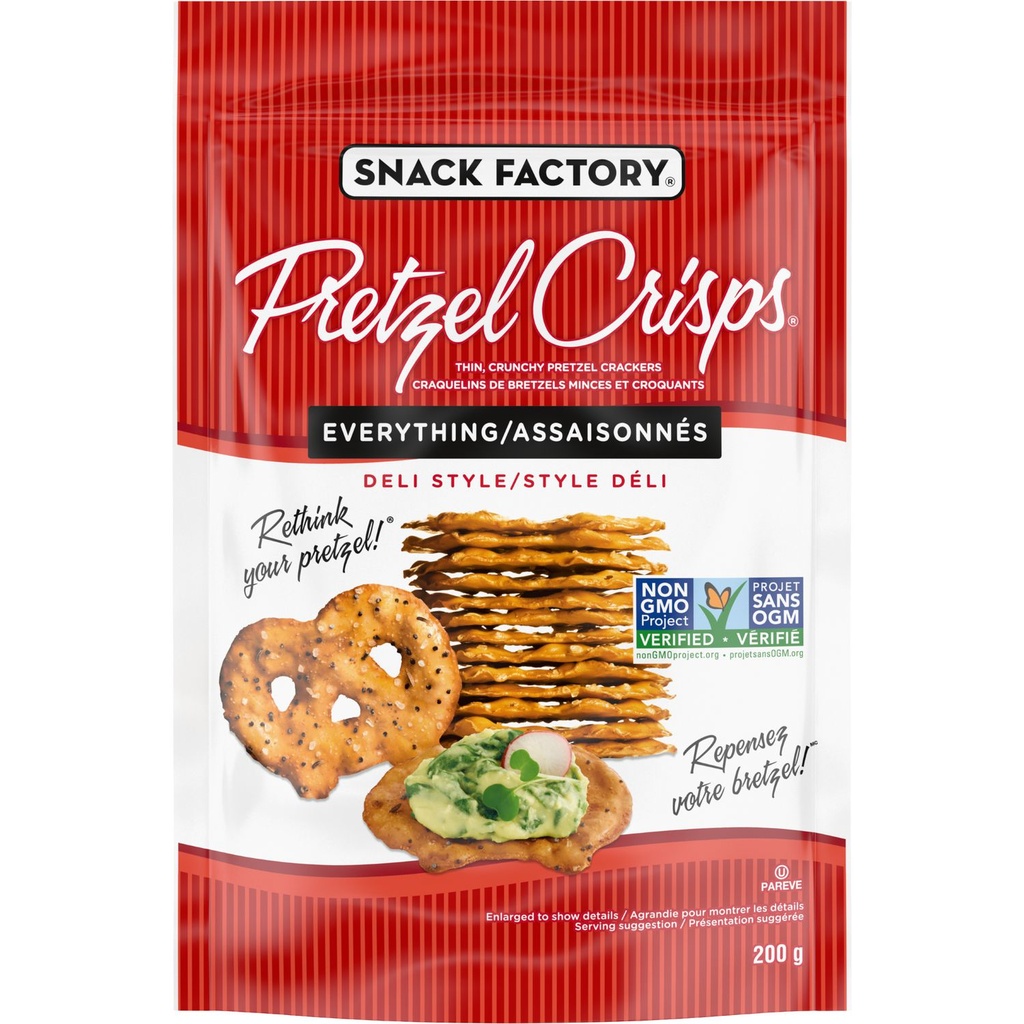 Craquelins de bretzels Pretzel Crisps de Snack Factory, assaisonnés