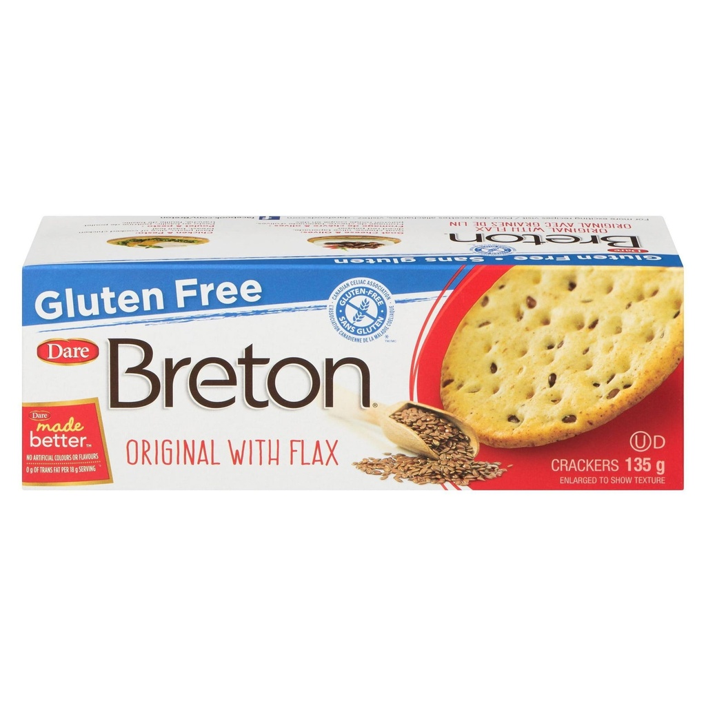 Craquelins Breton Sans gluten Original avec graines de lin, 135g