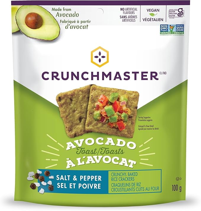 Toasts à l'avocat Crunchmaster sel et poivre