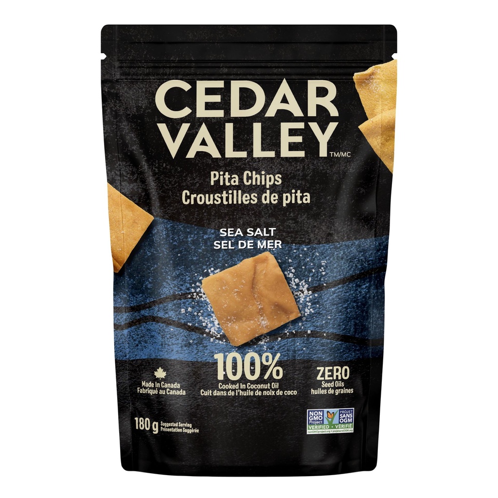 Cedar Valley croustilles de pita sel de mer 180g