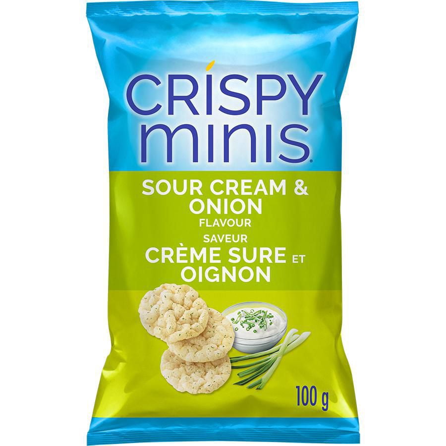 Quaker Crispy Minis Croustilles de riz brun Saveur Crème sure et oignon